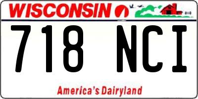 WI license plate 718NCI