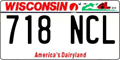 WI license plate 718NCL