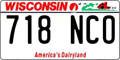 WI license plate 718NCO