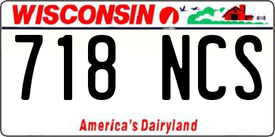 WI license plate 718NCS