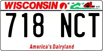WI license plate 718NCT