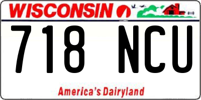 WI license plate 718NCU