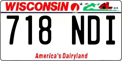 WI license plate 718NDI