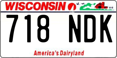WI license plate 718NDK