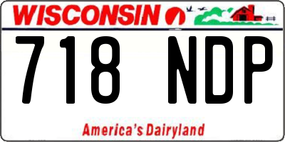 WI license plate 718NDP