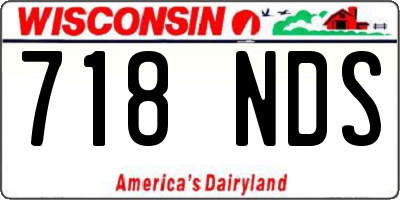 WI license plate 718NDS