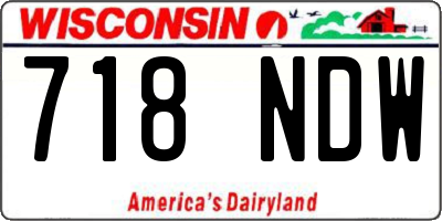 WI license plate 718NDW