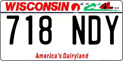 WI license plate 718NDY