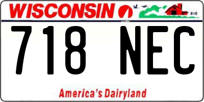 WI license plate 718NEC