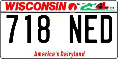 WI license plate 718NED