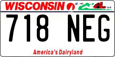 WI license plate 718NEG