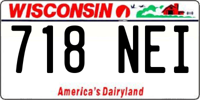 WI license plate 718NEI