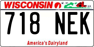 WI license plate 718NEK