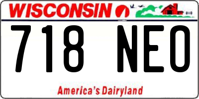 WI license plate 718NEO