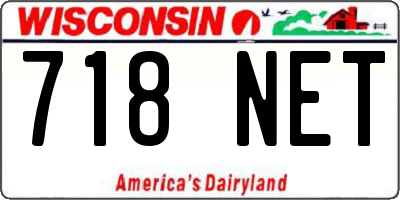 WI license plate 718NET