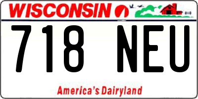 WI license plate 718NEU