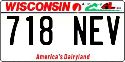 WI license plate 718NEV