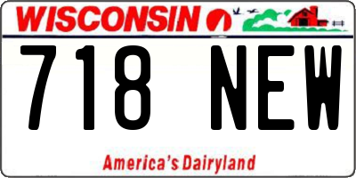 WI license plate 718NEW