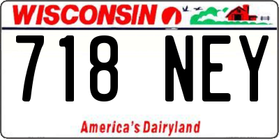 WI license plate 718NEY