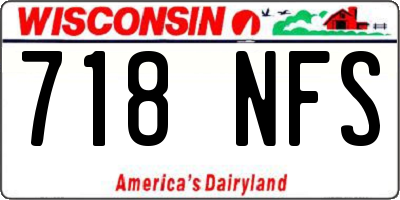 WI license plate 718NFS