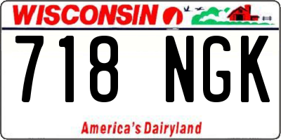WI license plate 718NGK