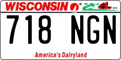 WI license plate 718NGN