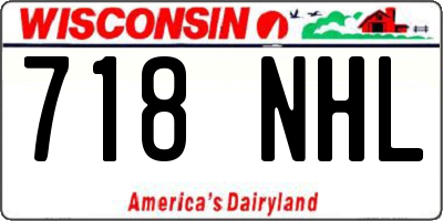 WI license plate 718NHL