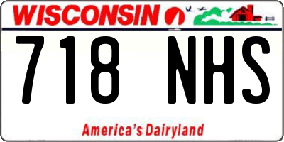 WI license plate 718NHS