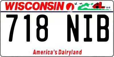 WI license plate 718NIB