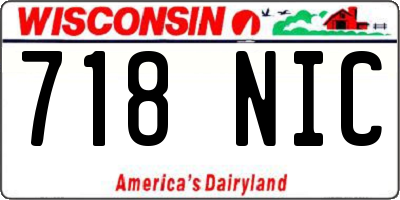 WI license plate 718NIC
