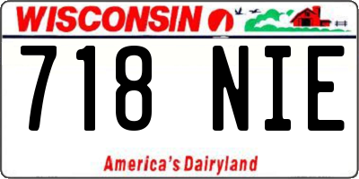 WI license plate 718NIE
