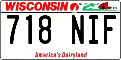 WI license plate 718NIF