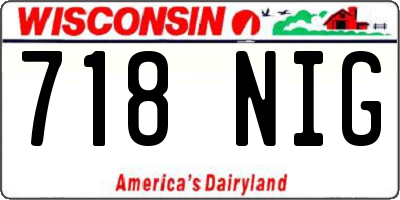 WI license plate 718NIG