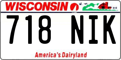 WI license plate 718NIK