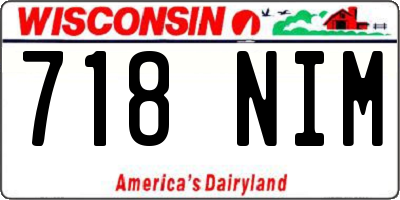 WI license plate 718NIM