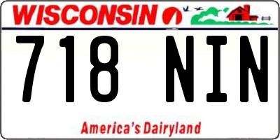 WI license plate 718NIN