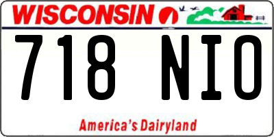 WI license plate 718NIO