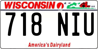 WI license plate 718NIU