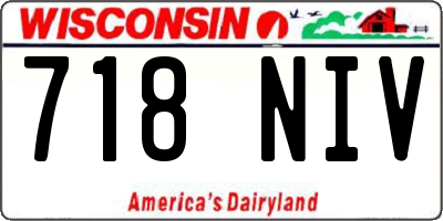 WI license plate 718NIV