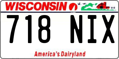WI license plate 718NIX