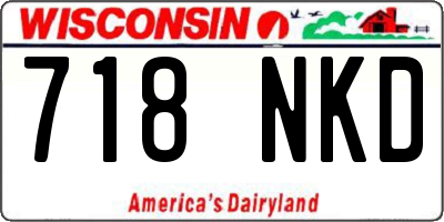 WI license plate 718NKD