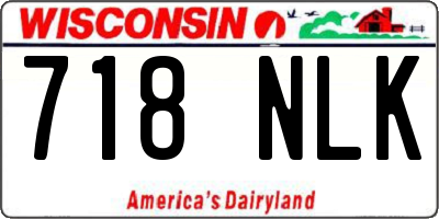 WI license plate 718NLK