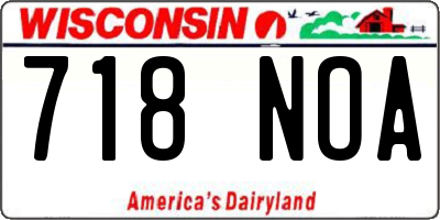 WI license plate 718NOA