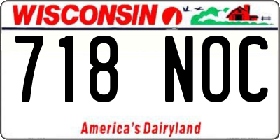 WI license plate 718NOC