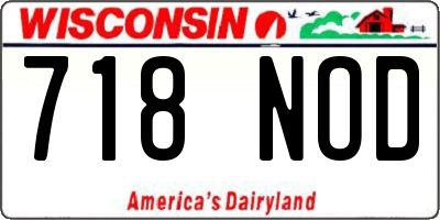 WI license plate 718NOD
