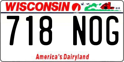 WI license plate 718NOG