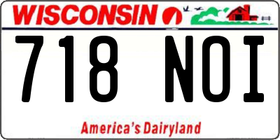 WI license plate 718NOI