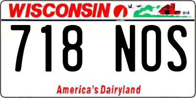 WI license plate 718NOS