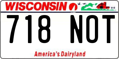 WI license plate 718NOT
