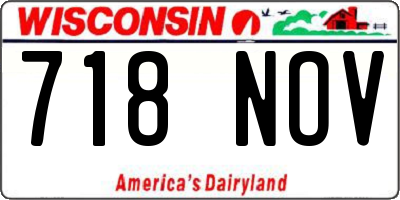 WI license plate 718NOV